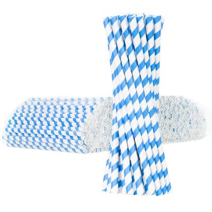 GSG24 Paper straws BIO organic PAPER STAWS 6/205mm - white and blue 500pcs.