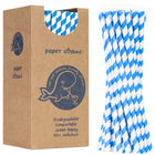 GSG24 Paper straws BIO organic PAPER STAWS thick 8/205mm - white and blue 160pcs.