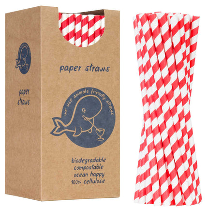 GSG24 Paper straws BIO organic PAPER STAWS thick 8/205mm - white and blue 160pcs. – image 3