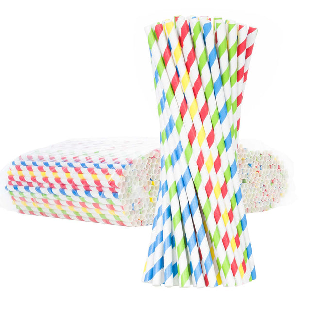 GSG24 Paper straws BIO organic PAPER STAWS 6/205mm - mix 500pcs.