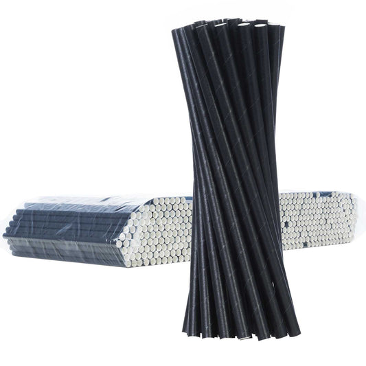 GSG24 Paper straws BIO organic PAPER STAWS thick 8/205mm - black 500pcs.