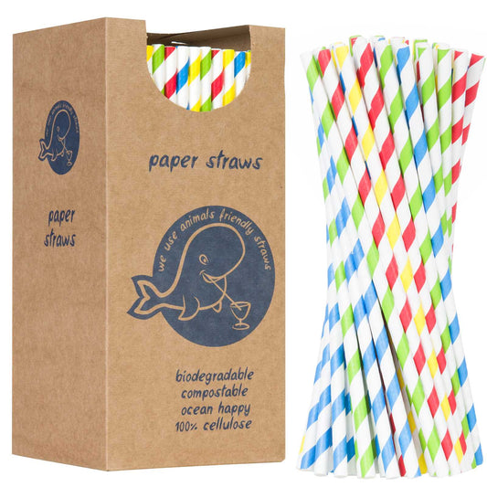 GSG24 Paper straws BIO organic PAPER STAWS 6/205mm - mix 250pcs.