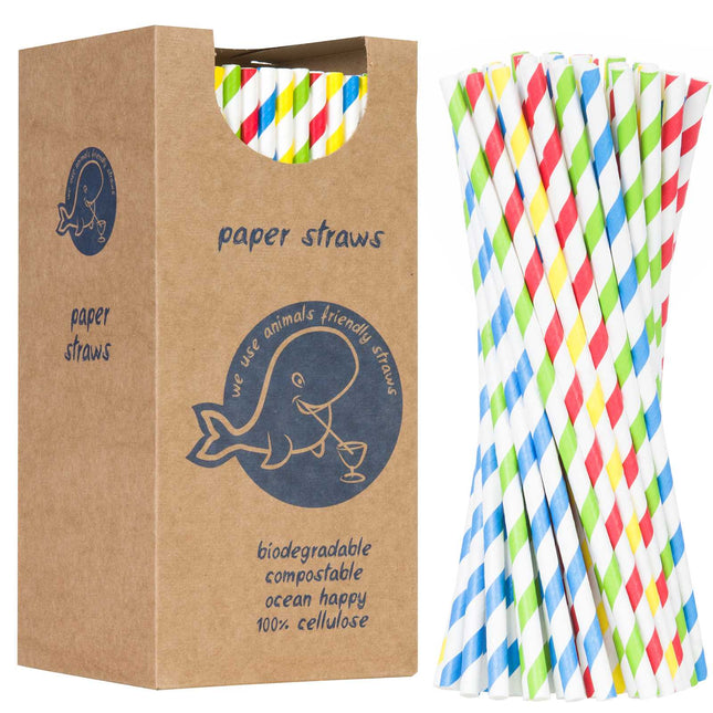 GSG24 Paper straws BIO organic PAPER STAWS 6/205mm - mix 250pcs.