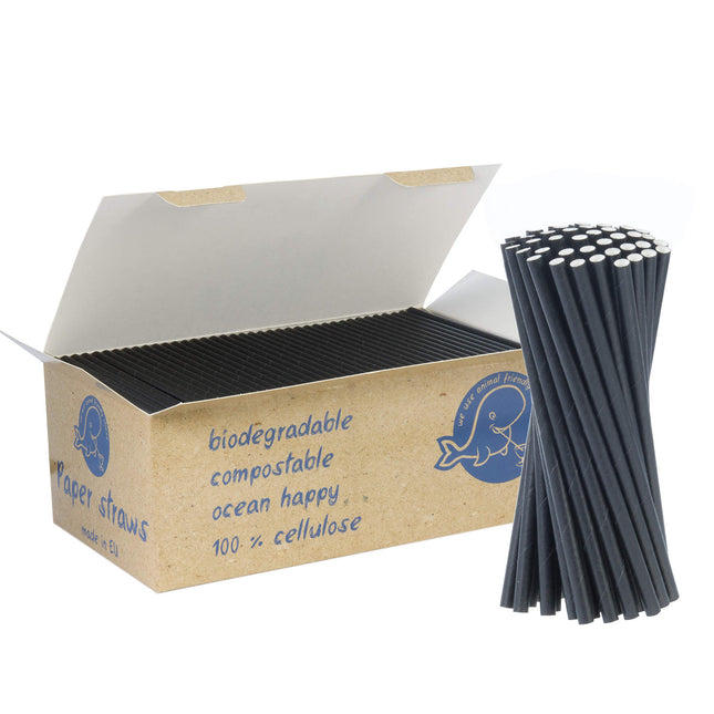GSG24 Paper straws BIO organic PAPER STAWS 6/150mm - black 650pcs.