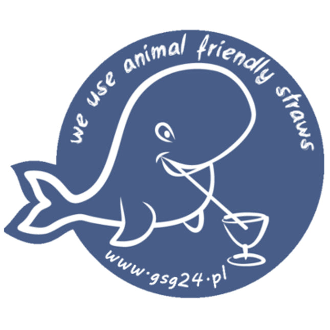 GSG24 Door sticker for paper straws We Use Animal Friendly Straws 12x10cm