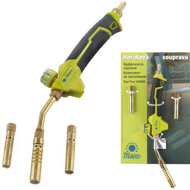 MEVA Gas burner for tin solder. LPG hard fuel outlet Set of 3 nozzles 1.4 - 2.1 kW