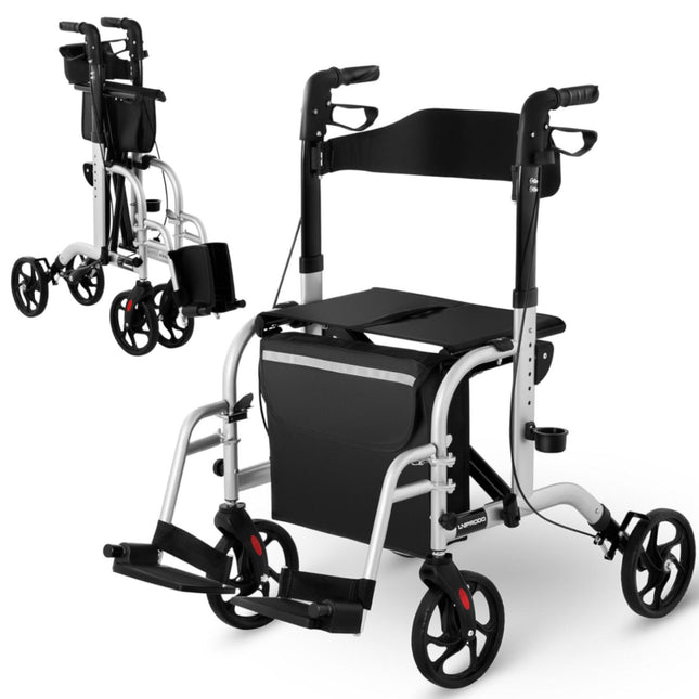 UNIPRODO Balcony Walker rehabilitation 2w1 with function of a trolley foldable with bag up to 136kg