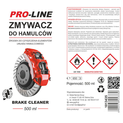 Brake cleaning agent and brake systems PRO-LINE spray 500 ml – image 2
