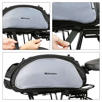 WOZINSKY Bicycle bag for trunk with shoulder strap 13l black – image 6