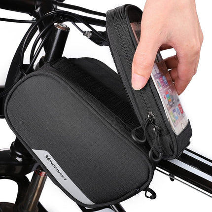 WOZINSKY Bike bag for frame + unhooked phone cover up to 6.5" 1.5l black – image 3