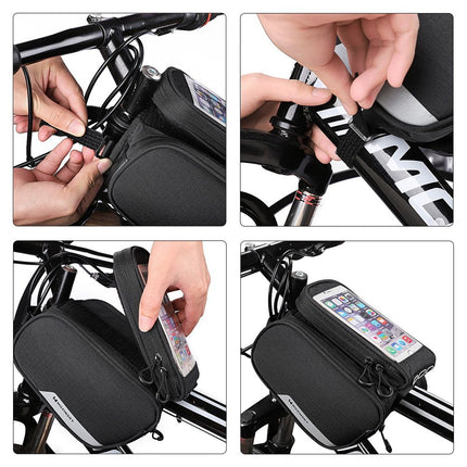 WOZINSKY Bike bag for frame + unhooked phone cover up to 6.5" 1.5l black – image 8
