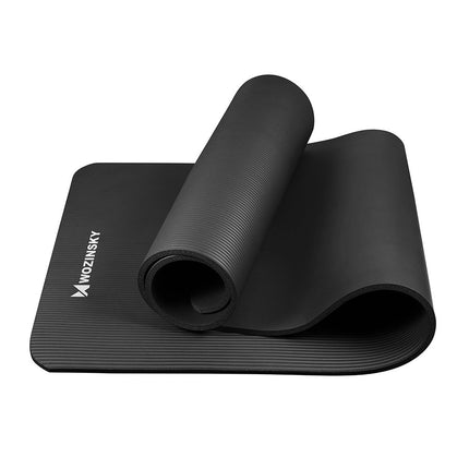 WOZINSKY Exercise mat 181 x 63 x 0.9 cm thick gymnastic mat for black yoga – image 3