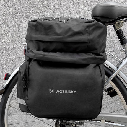 WOZINSKY A large bicycle bag 60 l per trunk + rain cover black – image 2