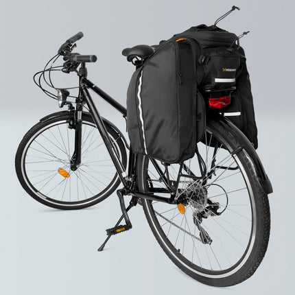 WOZINSKY Large bicycle bag for trunk 35l + rain cover black – image 11