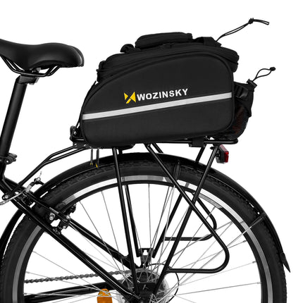 WOZINSKY Large bicycle bag for trunk 35l + rain cover black – image 2
