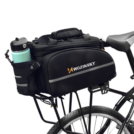 WOZINSKY Large bicycle bag for trunk 35l + rain cover black – image 3