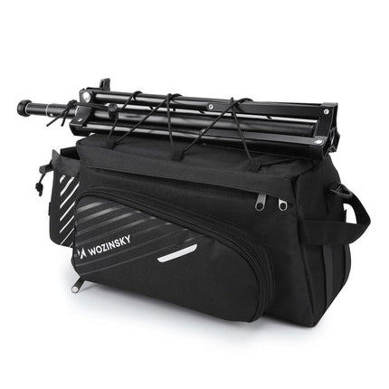 WOZINSKY Bike bag for trunk with shoulder strap 9l rain cover black – image 6