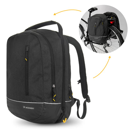 WOZINSKY Bicycle bag double backpack 2in1 30l black