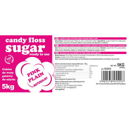 GSG24 Coloured sugar for cotton red with natural flavor 5kg – image 3