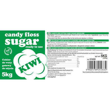 GSG24 Colorful sugar for cotton green with a taste of kiwi 5kg – image 3