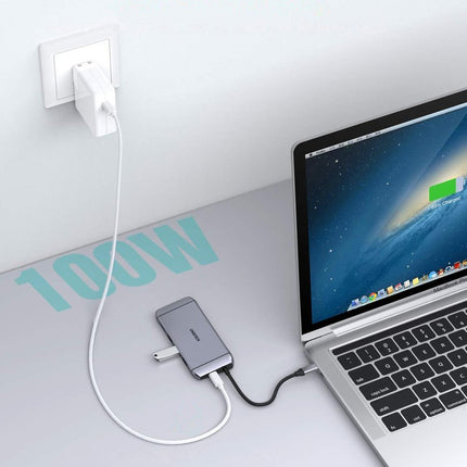 CHOETECH Multifunctional HUB USB card reader SD and TF HDMI 4K VGA Full HD RJ45 9w1 grey – image 4