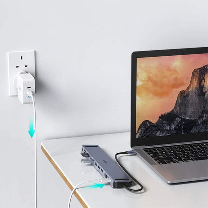 CHOETECH Docking station USB Type C hub adapter 11in1 100W PD gray – image 7