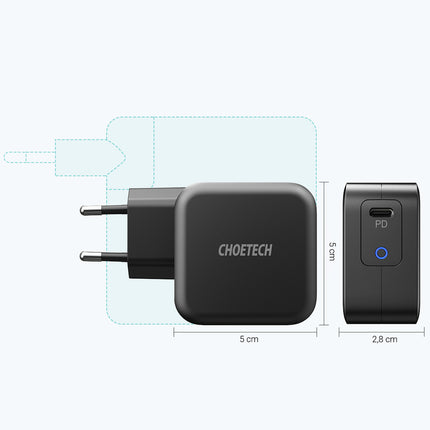 CHOETECH GaN USB Fast PowerDelivery Black Type C 61W 3A PowerDelivery – image 4