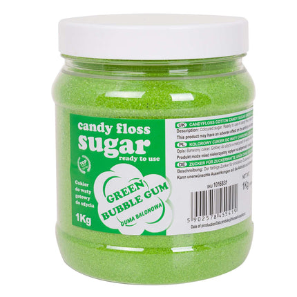 GSG24 Coloured sugar for cotton wool green with a taste of balloon gum 1kg
