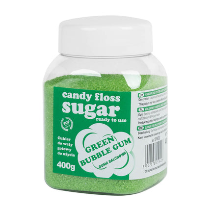 GSG24 Colourful sugar for cotton green with a taste of balloon gum 400g