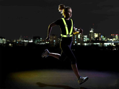 HURTEL Reflective harness for bicycle, running bike, reflective vest, black – image 5