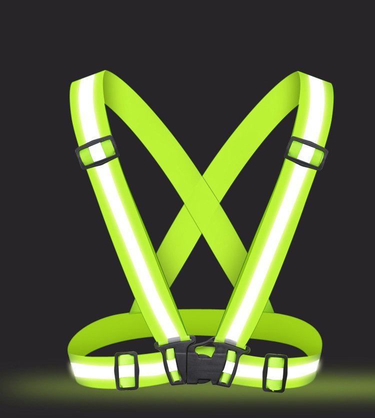 HURTEL Reflective harness for bicycle, running bike, reflective vest, black – image 6