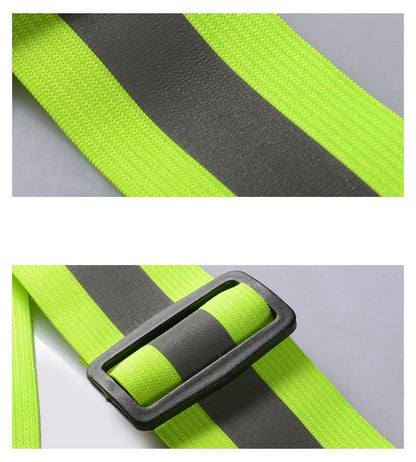 HURTEL Reflective harness for bicycle, running bike, reflective vest, black – image 7