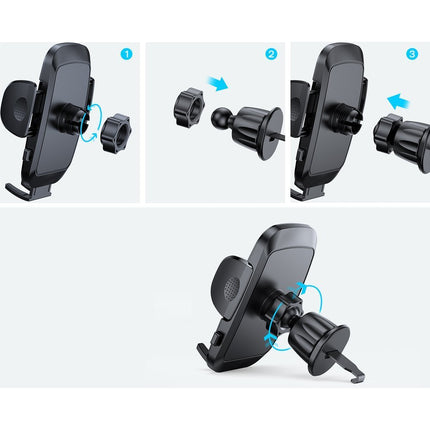 JOYROOM Car clamping phone holder for air vent, black – image 7
