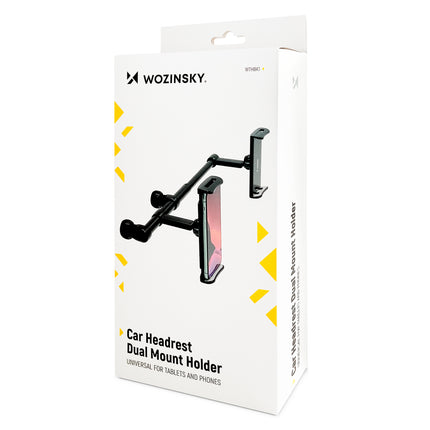 WOZINSKY Telephone holder for car for headrest double black – image 5