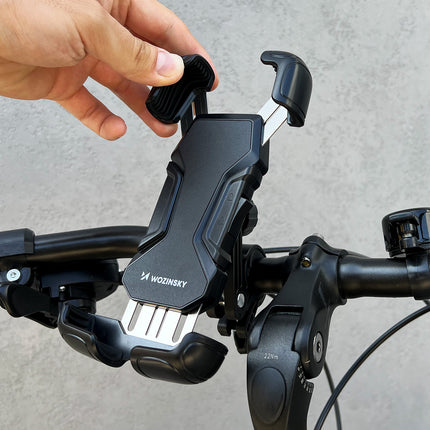 WOZINSKY Powerful handle for the phone on the wheel bike motorcycle scooter black – image 10