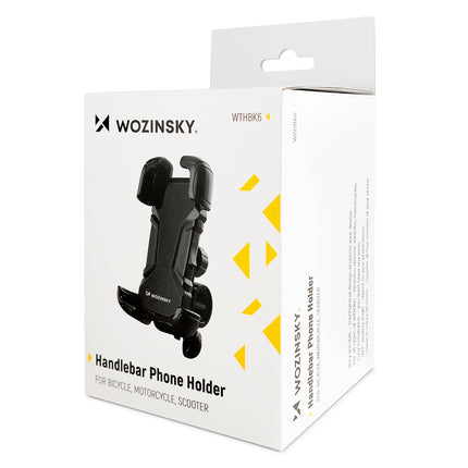 WOZINSKY Powerful handle for the phone on the wheel bike motorcycle scooter black – image 5