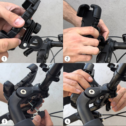 WOZINSKY Powerful handle for the phone on the wheel bike motorcycle scooter black – image 6