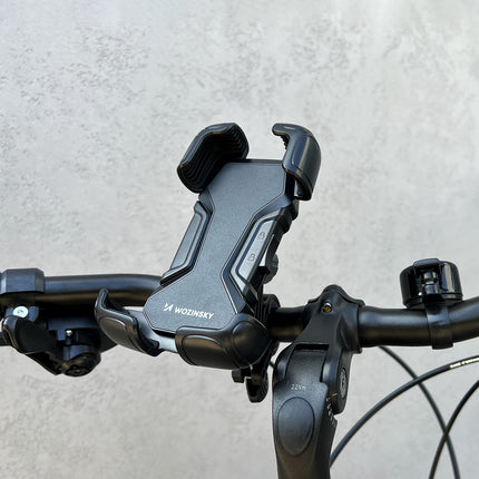 WOZINSKY Powerful handle for the phone on the wheel bike motorcycle scooter black – image 9