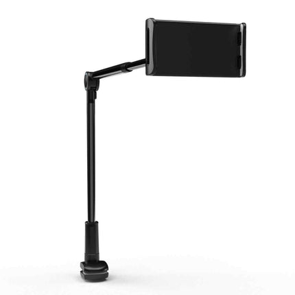 WOZINSKY Long flexible phone holder and tablet mounted to black desk – image 3