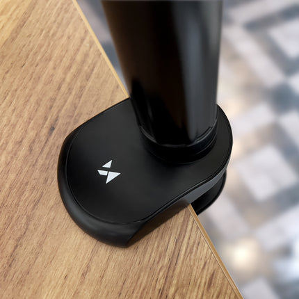 WOZINSKY Long flexible phone holder and tablet mounted to black desk – image 9