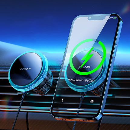 JOYROOM Car holder for phone with induction charger Qi 15W MagSafe for silver grate – image 4