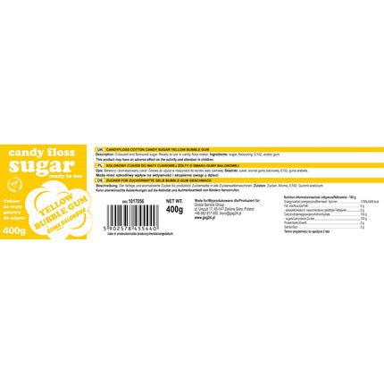 GSG24 Coloured sugar for cotton blue with a taste of balloon gum 400g – image 4
