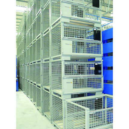 MEVA EPAL metal mesh box with folding wall – image 3