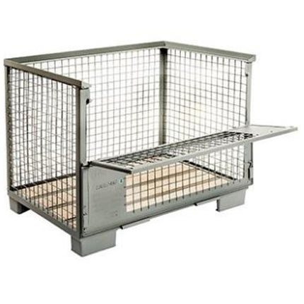 MEVA EPAL metal mesh box with folding wall – image 5