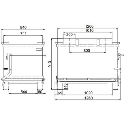 MEVA container with tilted opening flap bottom 600L – image 7