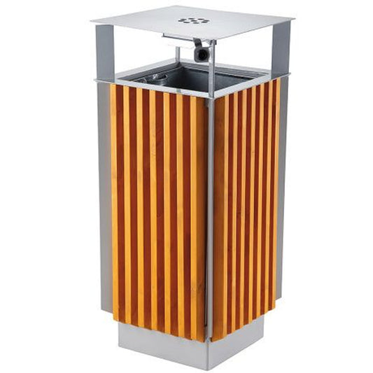 MEVA City basket with ashtray and removable metal + wood 65L