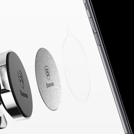 BASEUS Self-adhesive metal plate caps for magnetic silver phone handles – image 2