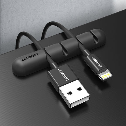 UGREEN Self-adhesive organizer for 4 cables Set 2pcs black – image 2