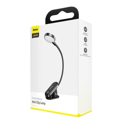 BASEUS Mini lamp LED for reading screen with gray clip – image 5