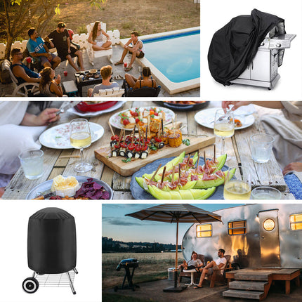 HURTEL Cover tarpaulin barbecue cover bike motorcycle garden furniture XXL black – image 6